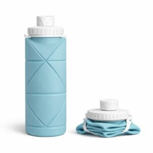 Collapsible Silicone Water Bottle – Foldable BPA-Free Leakproof Travel Bottle for Gym, Sports & Outdoor Use